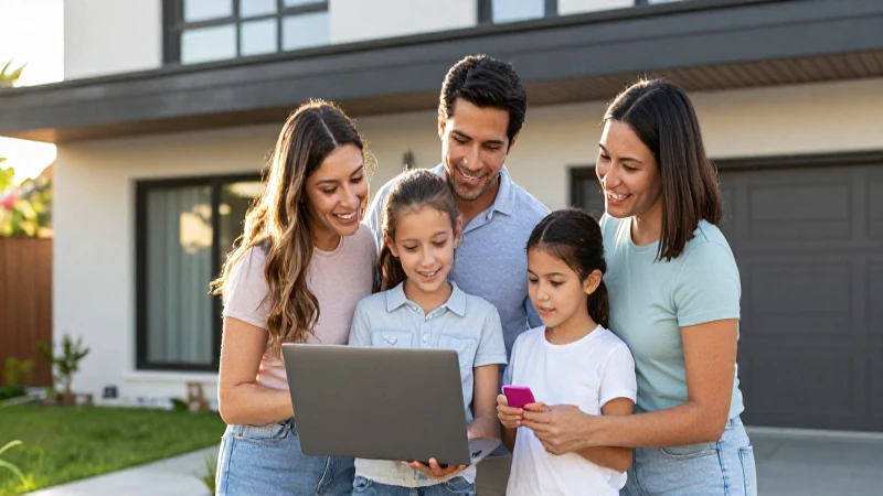 Familia feliz calcula puntos Infonavit para 2026.