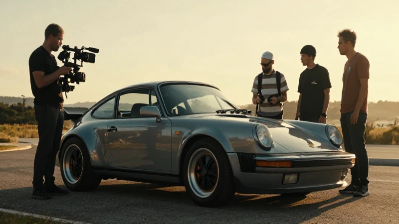 Fotografía cinematográfica de Porsche 911 y su equipo