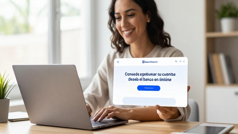 Mujer sonríe con computadora en luz cálida
