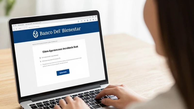 Mujer sonríe, laptop, registro bancario online.