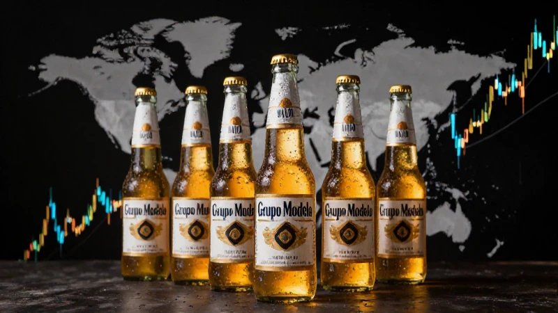 Acciones Grupo Modelo: Análisis y Oportunidades de Inversión 12 Botellas Modelo con iluminación cinematográfica dramática