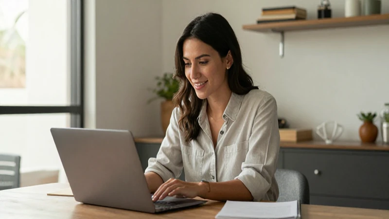 Adulting MX: Guía Práctica para la Vida Adulta en México 10 Mujer joven equilibra trabajo y vida adulta.