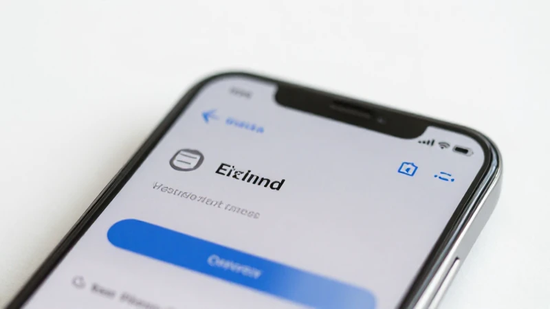 Pantalla de móvil, app brillante y difusa