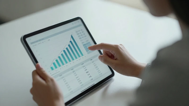 Mujer revisa datos financieros en una tableta
