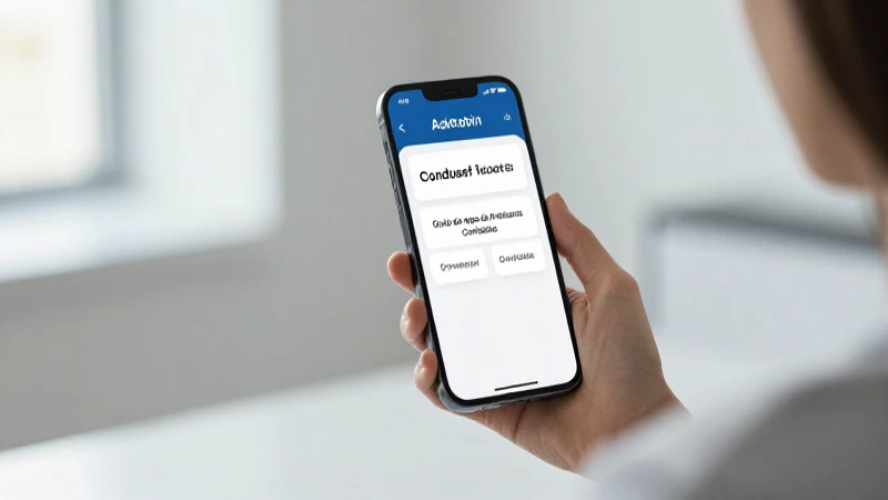 Mujer usa app CONDUSEF en oficina.
