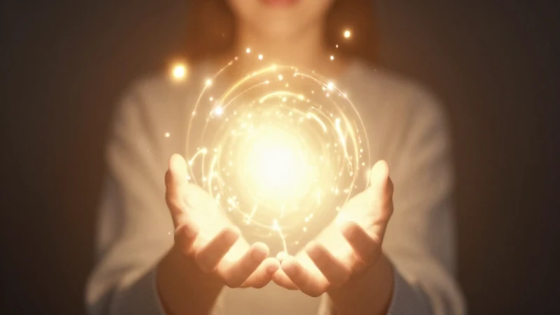 Energía luminosa rodea a la persona