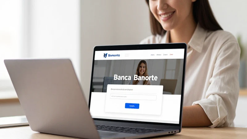 Mujer sonríe usando Banca Banorte online