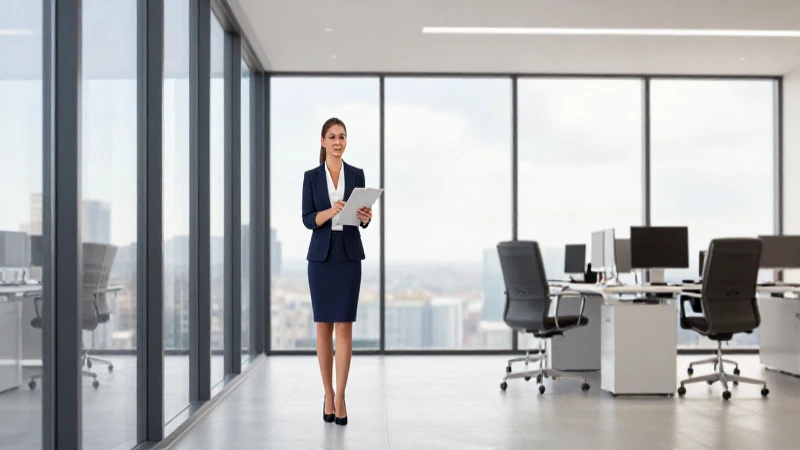 Mujer de negocios en oficina moderna