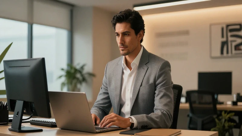Hombre de negocios mexicano en oficina moderna