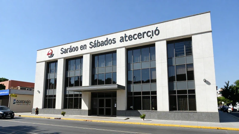 Fachada bancaria iluminada, fotografía arquitectónica