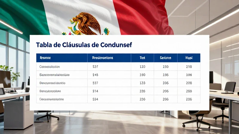 Oficina moderna con cláusulas Condusef concisas