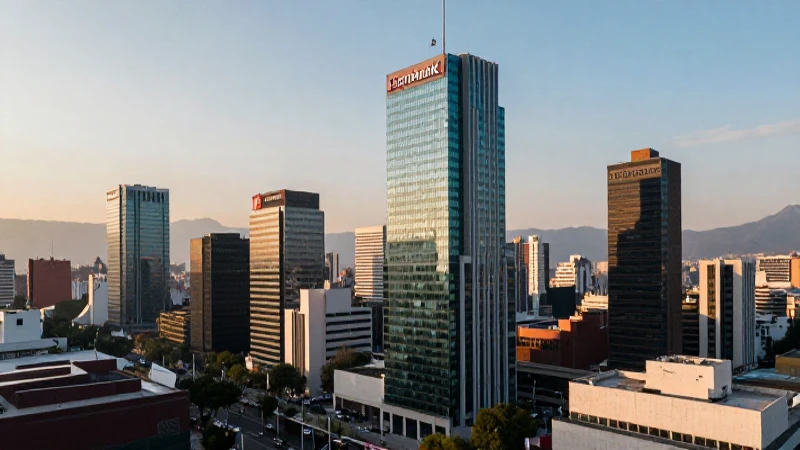 Arquitectura moderna mexicana, vibrante e iluminada.