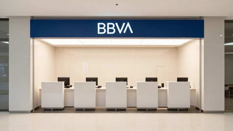 Sucursal BBVA moderna, luminosa y espaciosa