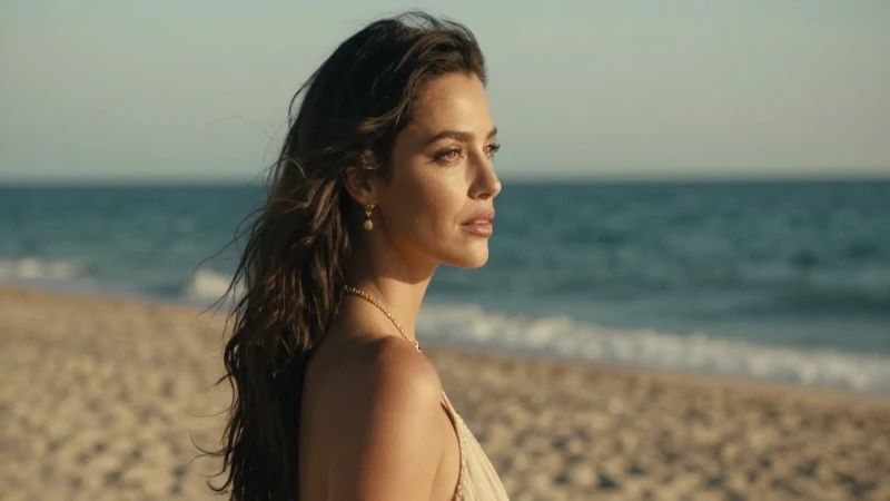 Mujer disfruta de la playa con lujo