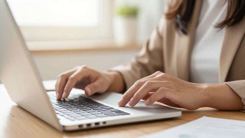 Mujer calcula finanzas en un ambiente cálido.
