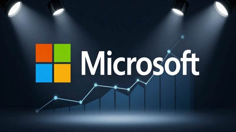 Logotipo de Microsoft, gráfico y luz intensa.