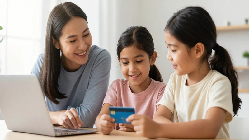 Broxel: familia aprendiendo finanzas para niños.