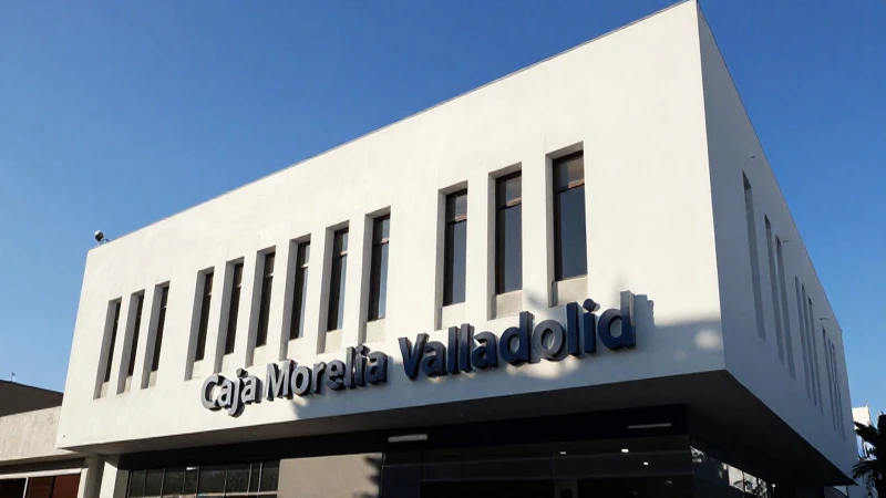 Fachada luminosa de una sucursal bancaria