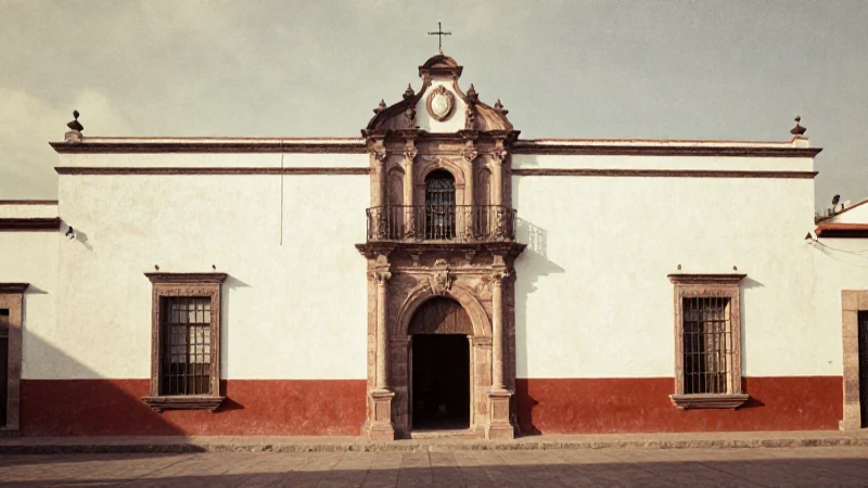 Fachada oaxaqueña, luz cálida, foto antigua