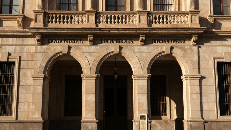 Fachada histórica con luz cálida y arquitectura