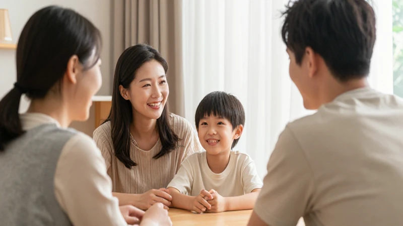 Familia feliz, hogar cálido y acogedor