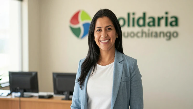 Mujer sonríe en un banco comunitario cálido
