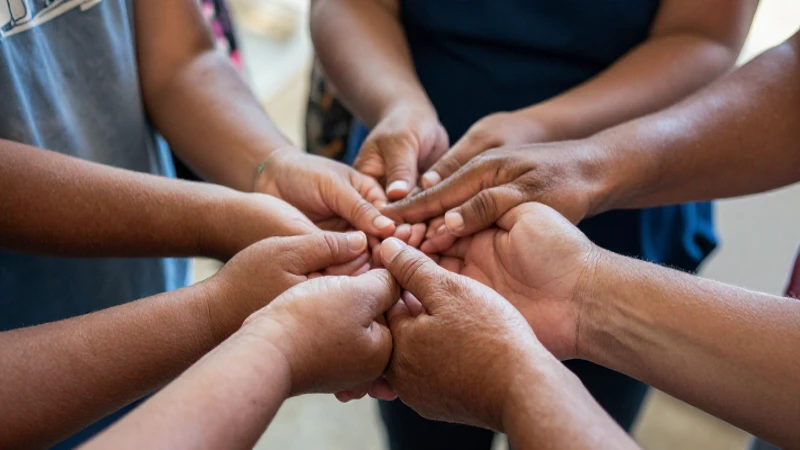 Solidaridad comunitaria capturada con luz natural