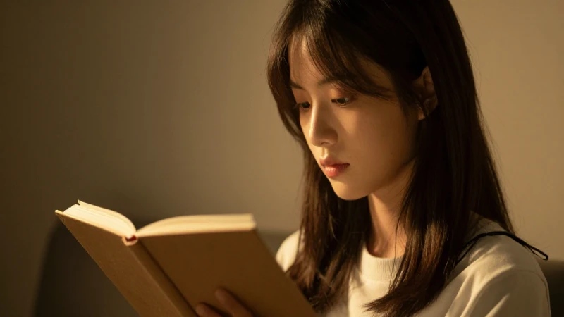 Joven, cuaderno, luz cálida y cinematográfica