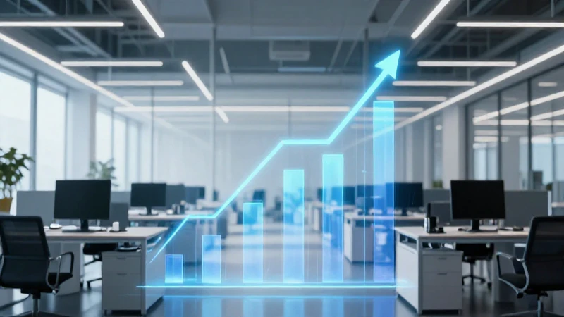 Oficina moderna, éxito visualmente representado