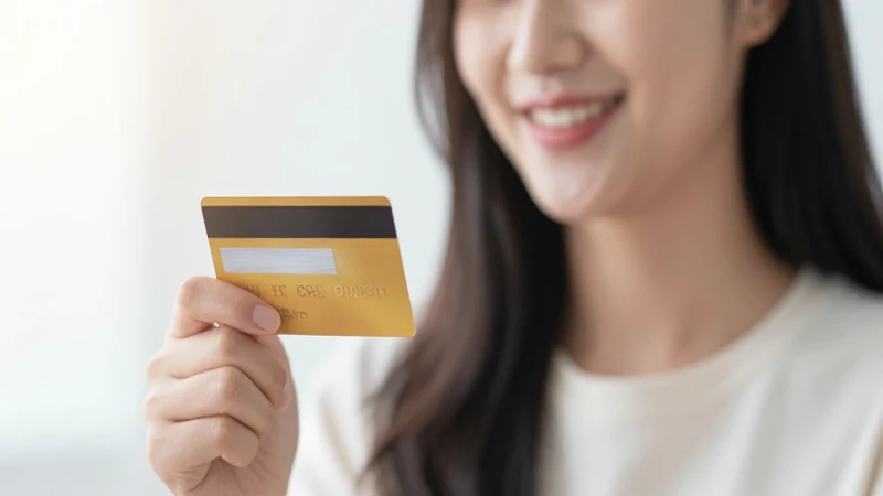Cuáles son los beneficios de la tarjeta Santander Light 10 Mujer sonriente con tarjeta de crédito, luz cálida