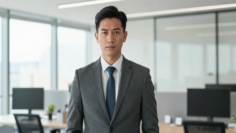 Hombre de negocios en moderna oficina luminosa