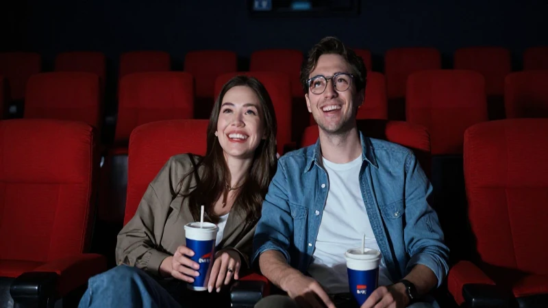 ¡Cine 2x1 con Mastercard! Aprovecha esta increíble promoción 12 Pareja viendo una película en el cine