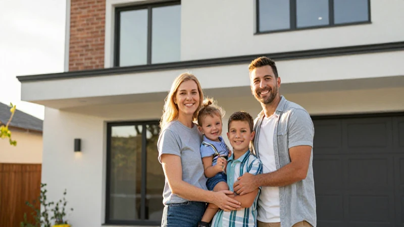 Familia feliz en casa, luz cálida