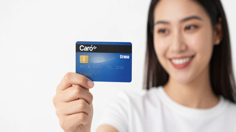 Tarjeta Pay, mujer sonriendo, iluminación suave