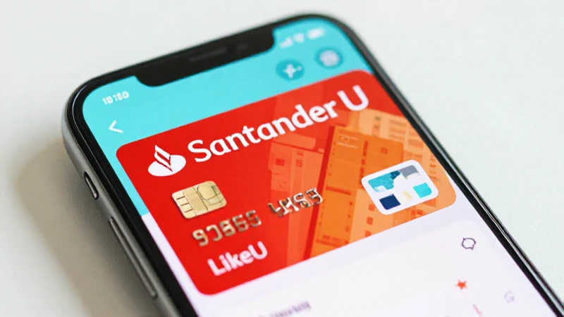 Tarjeta Santander LikeU, luz y enfoque cercano.