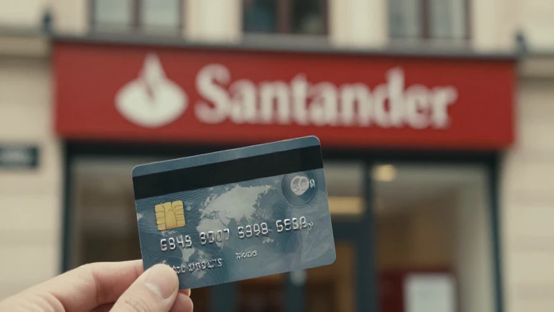 Tarjeta de crédito en sucursal Santander.
