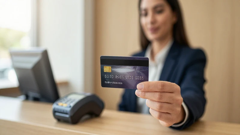 Cómo cancelar tarjeta Falabella: Guía paso a paso y consejos 14 Mujer con tarjeta en entorno bancario profesional