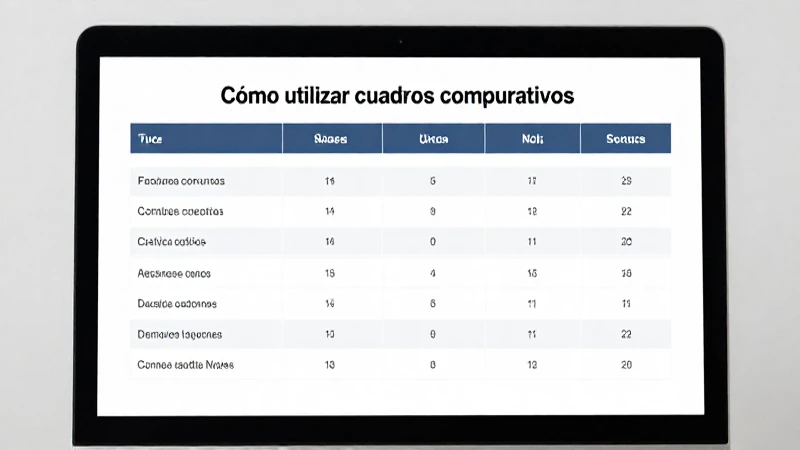 Cuadros comparativos: guía para uso efectivo