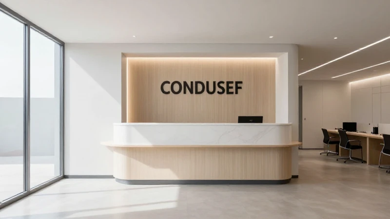 Oficina CONDUSEF: recepción moderna y acogedora