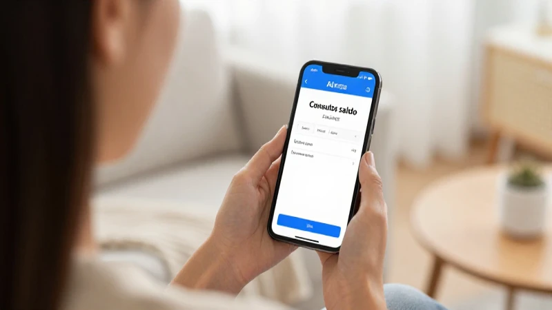 Mujer usa smartphone en salón cómodo.