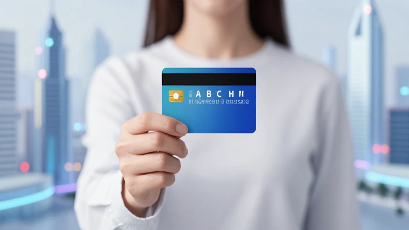 Mujer paga con tarjeta en ciudad futurista
