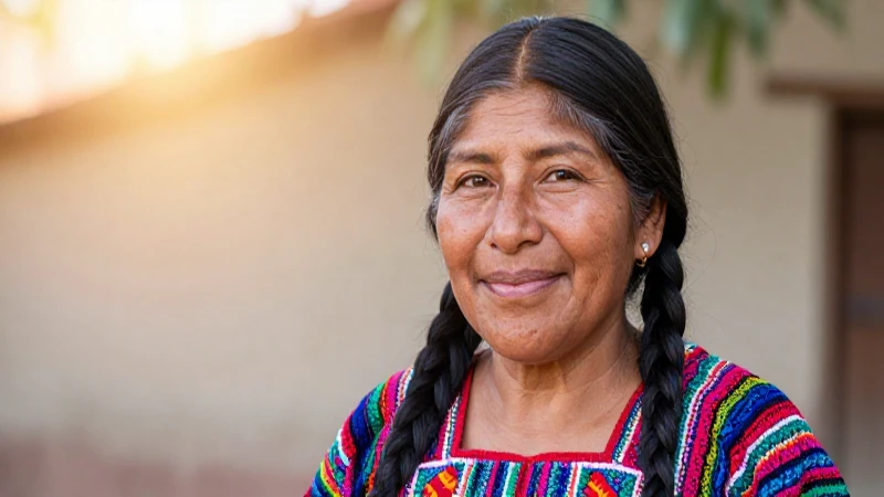 Retrato cálido de una mujer indígena sonriente
