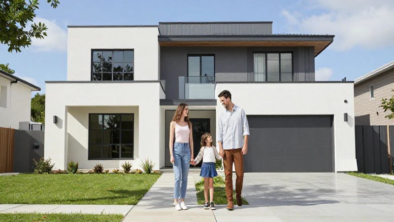 Familia feliz en hogar moderno y soleado
