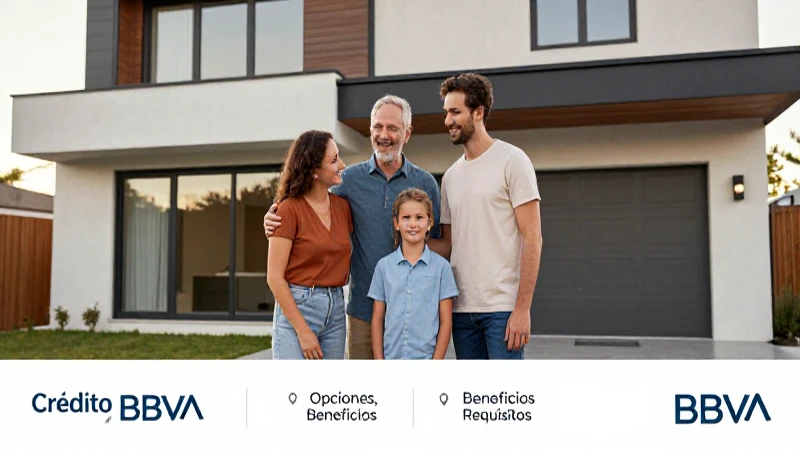 Familia feliz en moderna casa con luz cálida.