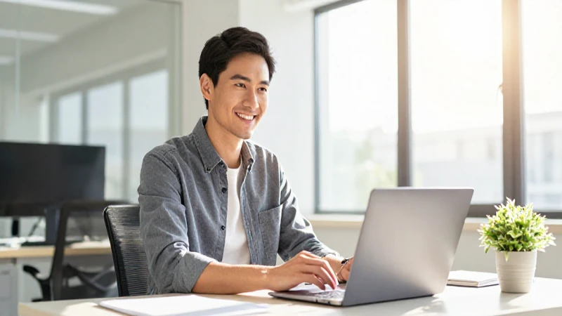 Créditos PYME: Beneficios de los créditos gobierno PYMES 17 Emprendedor en laptop, luz y optimismo