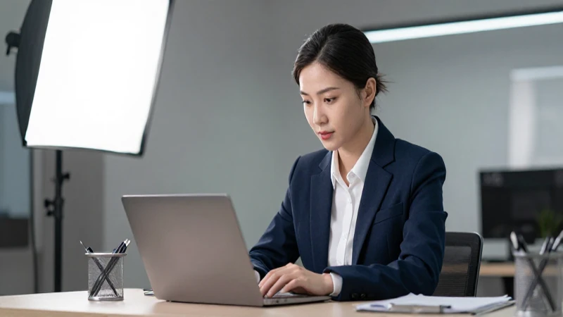Persona de negocios trabaja en oficina moderna