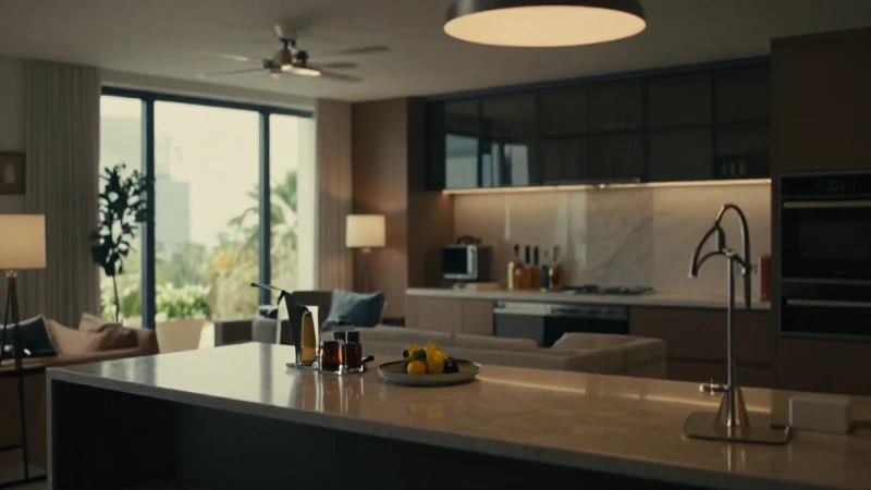 Familia moderna en lujoso apartamento, iluminación cinematográfica