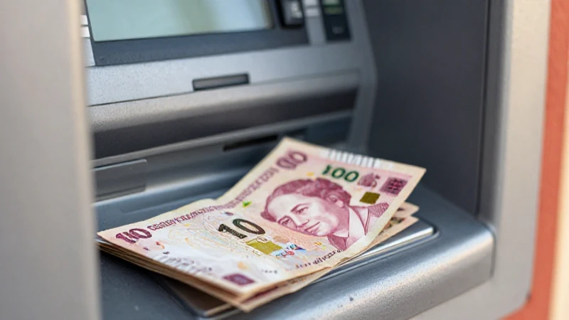 Primer plano de pesos en un cajero