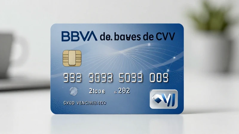 Tarjeta BBVA nueva, fondo borroso, iluminación suave.