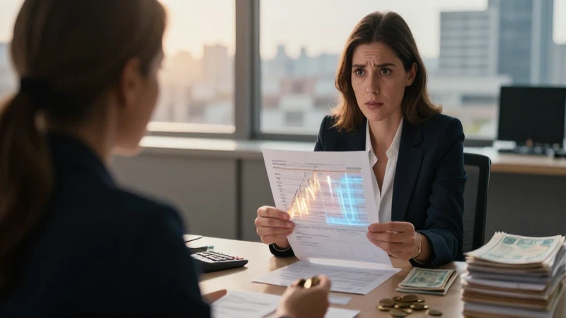 Una persona evalúa sus finanzas preocupada